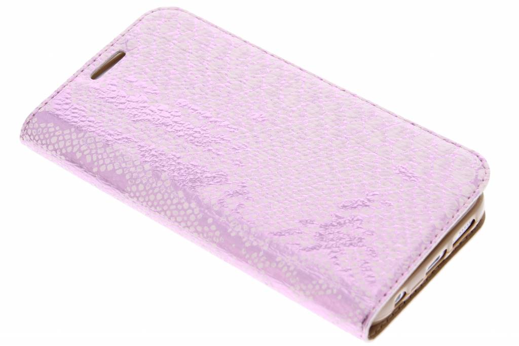 Image of Roze luxe slangen TPU booktype hoes voor de Samsung Galaxy S6 Edge