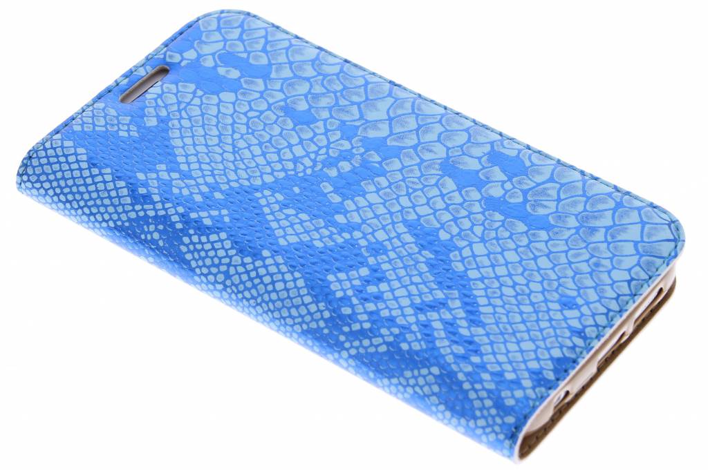 Image of Blauwe luxe slangen TPU booktype hoes voor de Samsung Galaxy S6 Edge