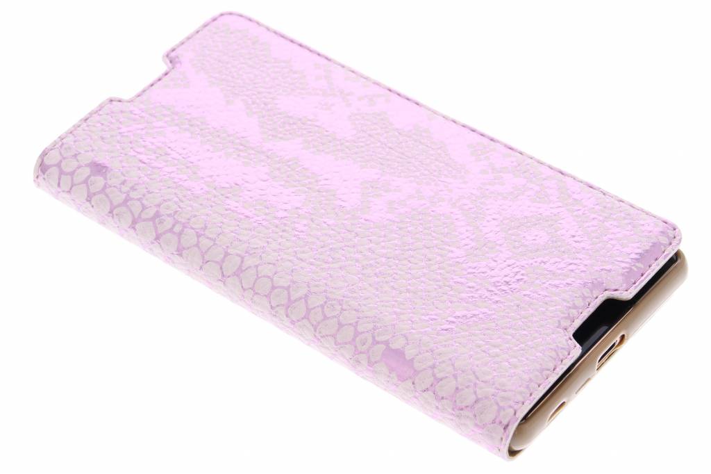 Image of Roze luxe slangen TPU booktype hoes voor de Sony Xperia Z3 Plus