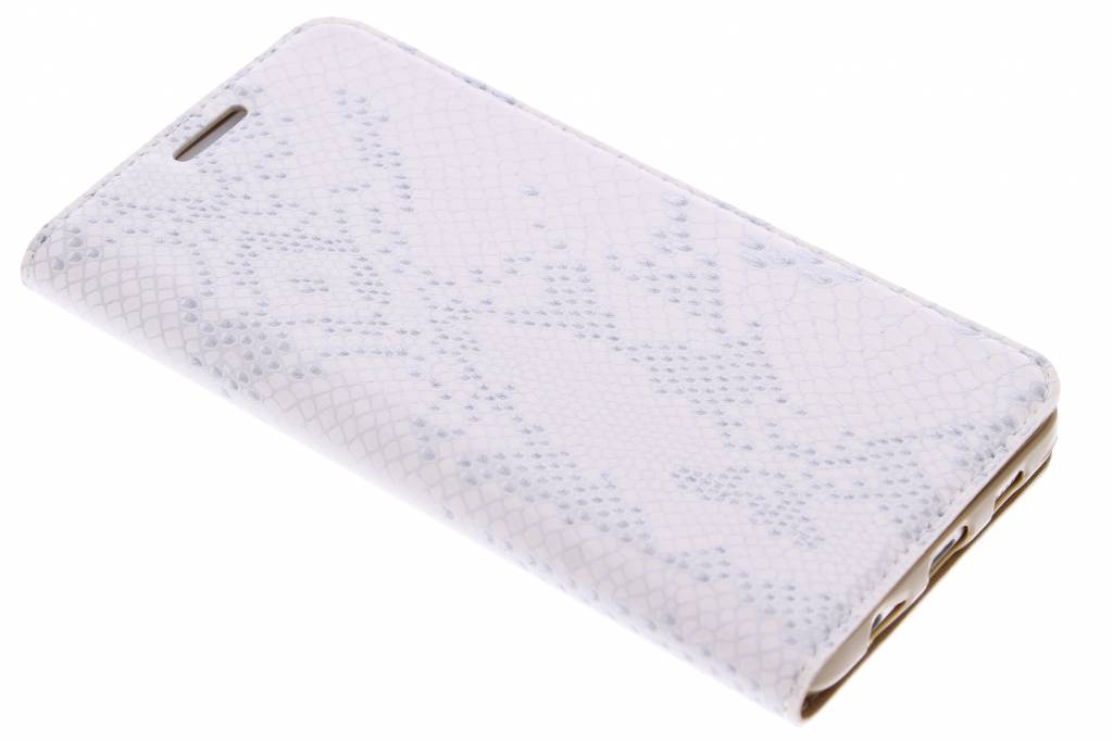 Image of Zilveren luxe slangen TPU booktype hoes voor de Samsung Galaxy S6 Edge Plus