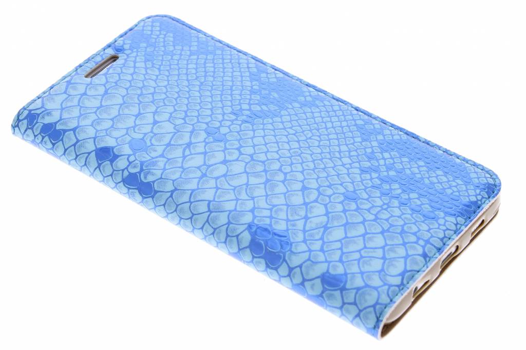 Image of Blauwe luxe slangen TPU booktype hoes voor de Samsung Galaxy S6 Edge Plus