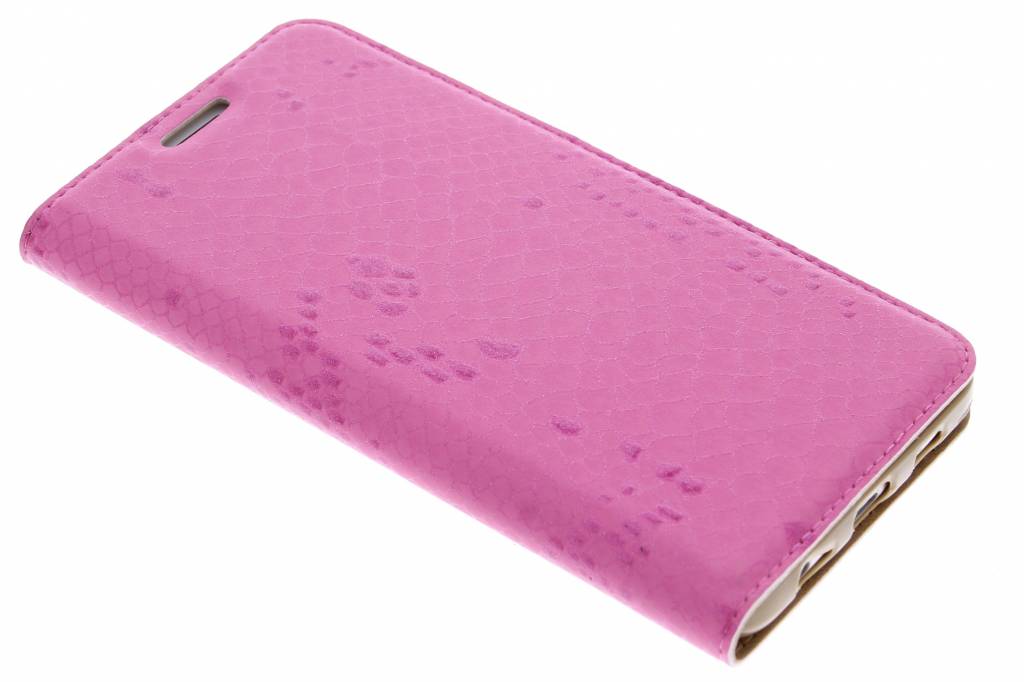 Image of Fuchsia luxe slangen TPU booktype hoes voor de Samsung Galaxy S6 Edge Plus