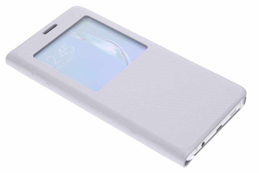 Image of Zilveren moderne slim booktype met venster voor de Samsung Galaxy S6 Edge Plus