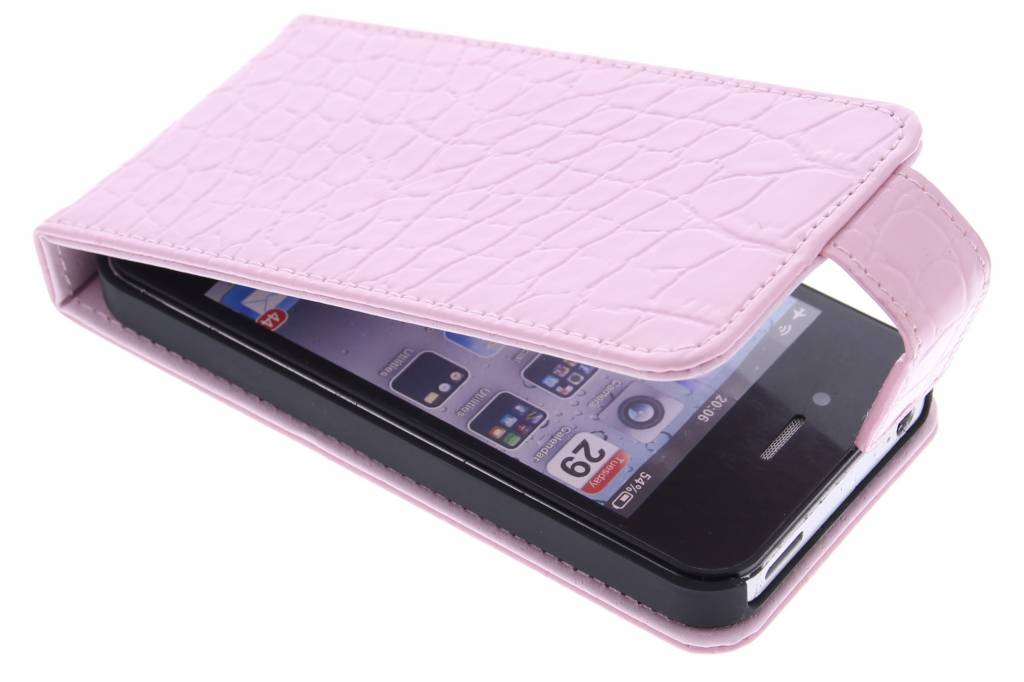 Image of Roze krokodil flipcase voor de iPhone 4 / 4s