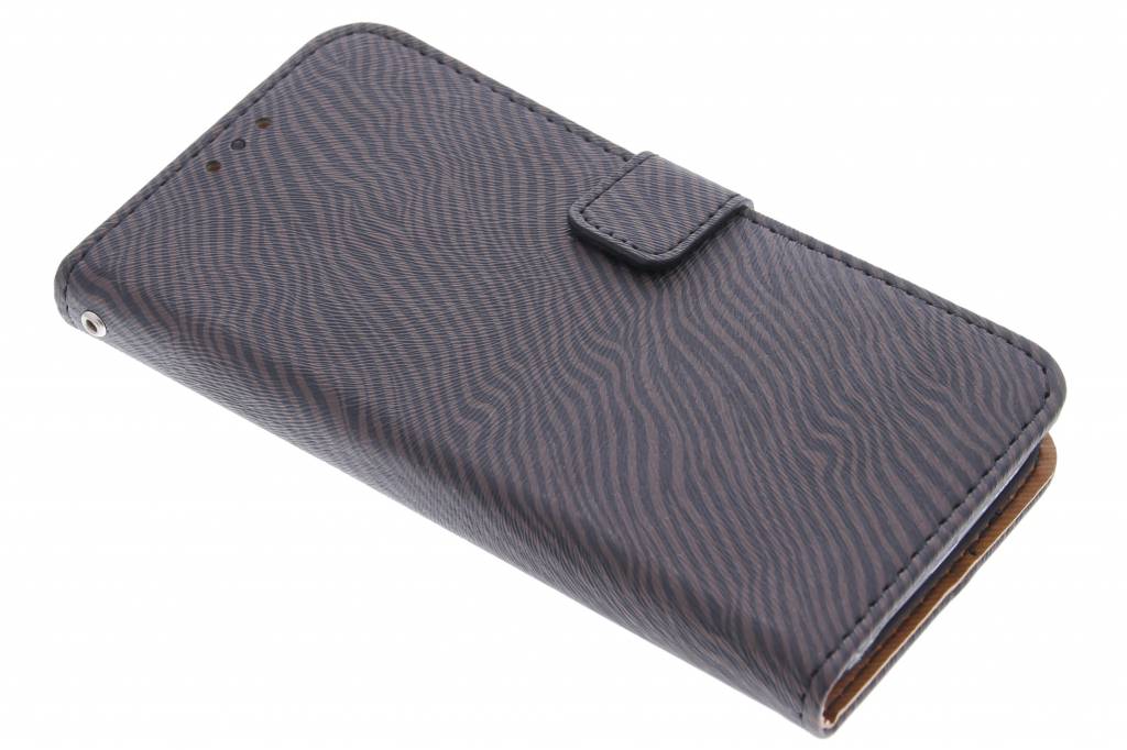 Image of Donkerbruine luxe zebra booktype hoes voor de Samsung Galaxy S6 Edge