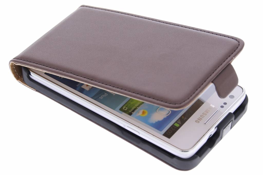 Image of Bruine luxe sterke flipcase voor Samsung Galaxy S2 (Plus)