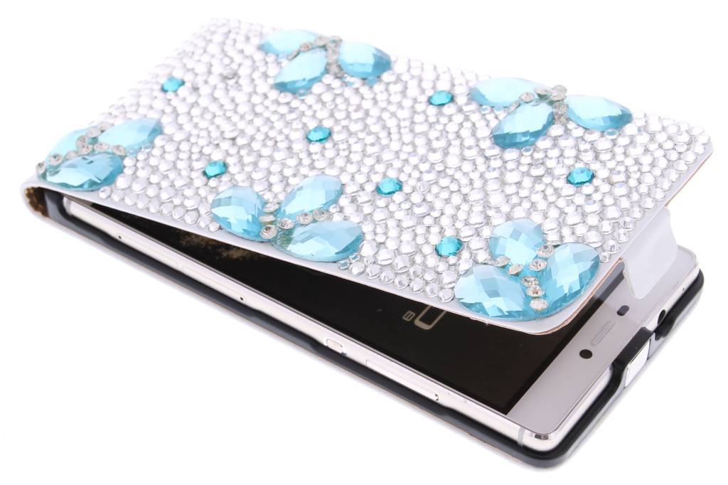 Image of Glazen strass flipcase voor de Huawei P8