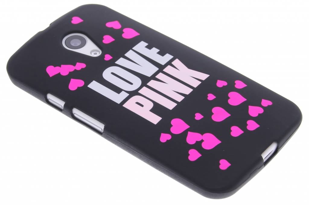 Image of I love pink glow in the dark TPU case voor de Motorola Moto G 2nd Gen 2014