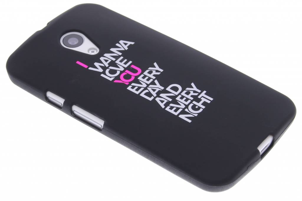 Image of I wanna love glow in the dark TPU case voor de Motorola Moto G 2nd Gen 2014