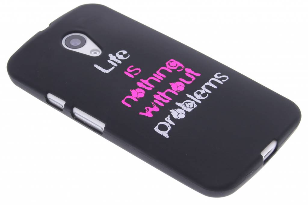 Image of Life problems glow in the dark TPU case voor de Motorola Moto G 2nd Gen 2014