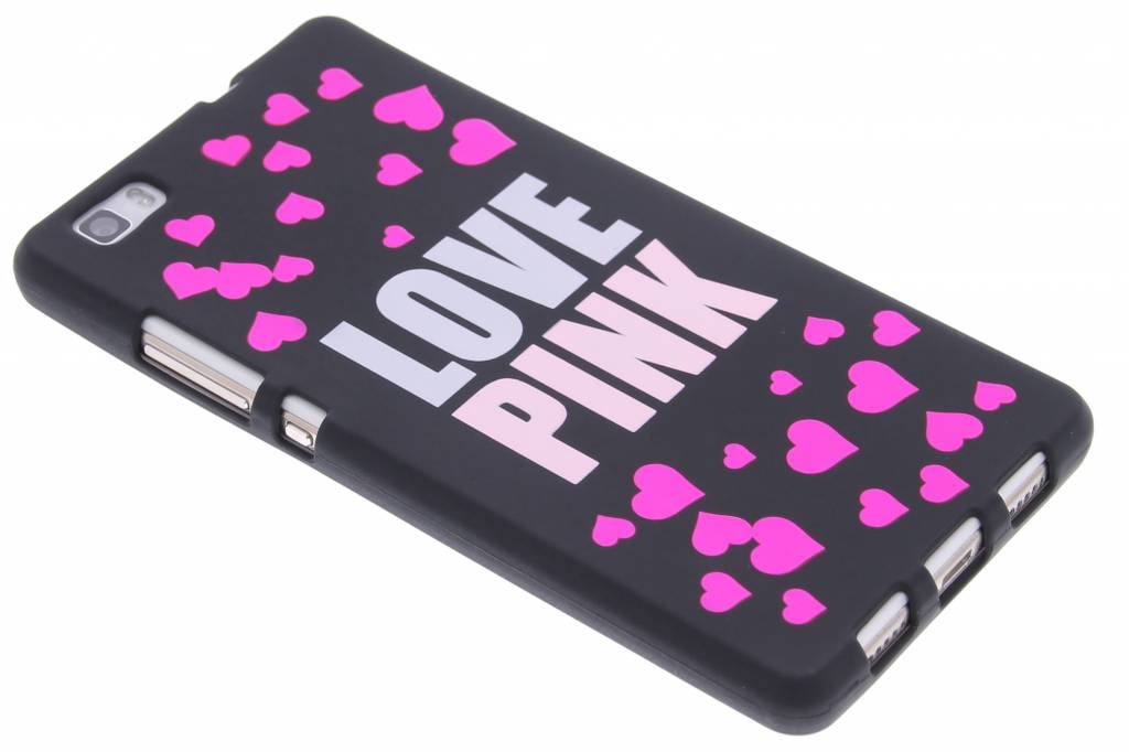 Image of I love pink glow in the dark TPU case voor de Huawei P8 Lite