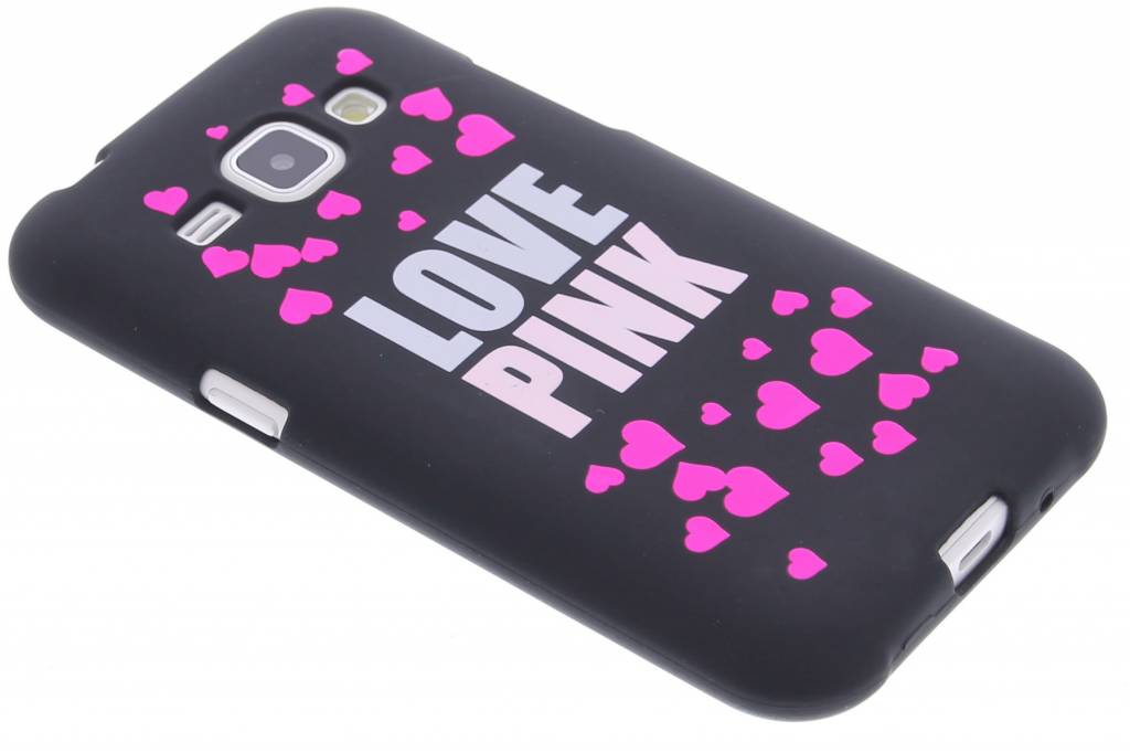 Image of I love pink glow in the dark TPU case voor de Samsung Galaxy J1