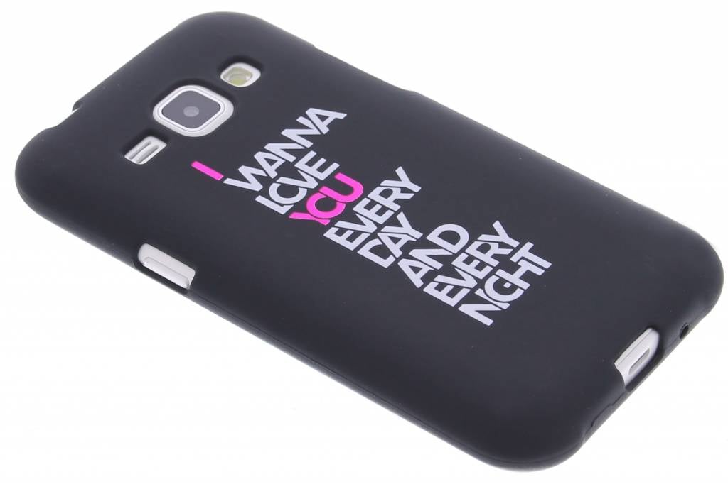 Image of I wanna love you glow in the dark TPU case voor de Samsung Galaxy J1