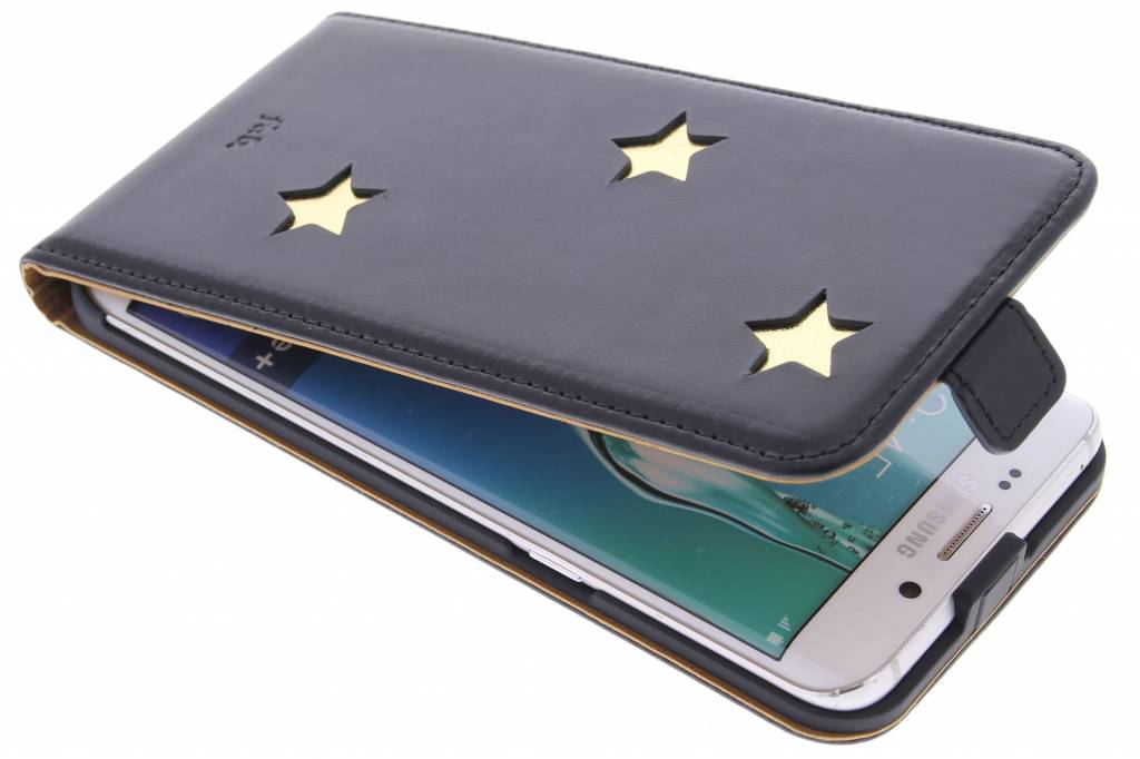 Image of Gold Reversed Star Flipcase voor de Samsung Galaxy S6 Edge Plus