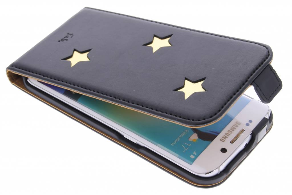 Image of Gold Reversed Star Flipcase voor de Samsung Galaxy S6 Edge