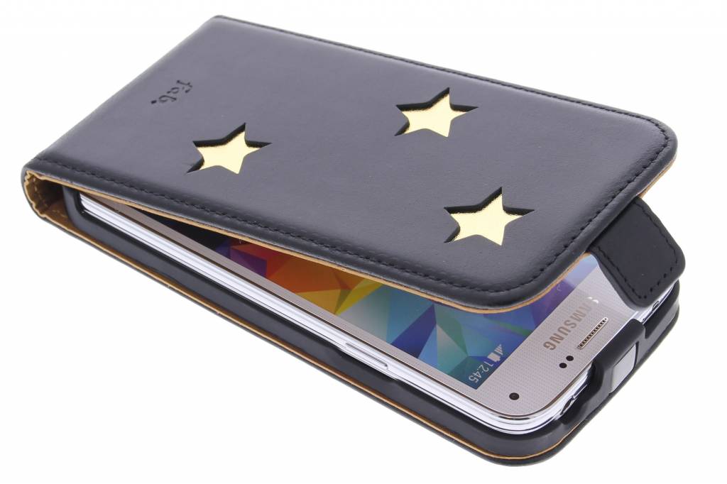 Image of Gold Reversed Star Flipcase voor de Samsung Galaxy S5 Mini