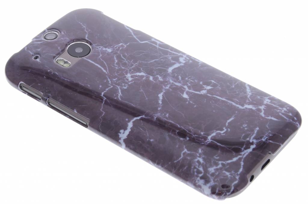 Image of Donkerpaars marmer hardcase hoesje voor de HTC One M8 / M8s