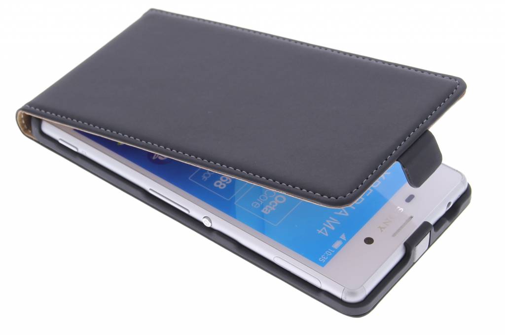 Image of Mobiparts Premium Flip Case Sony Xperia M4 Aqua Black