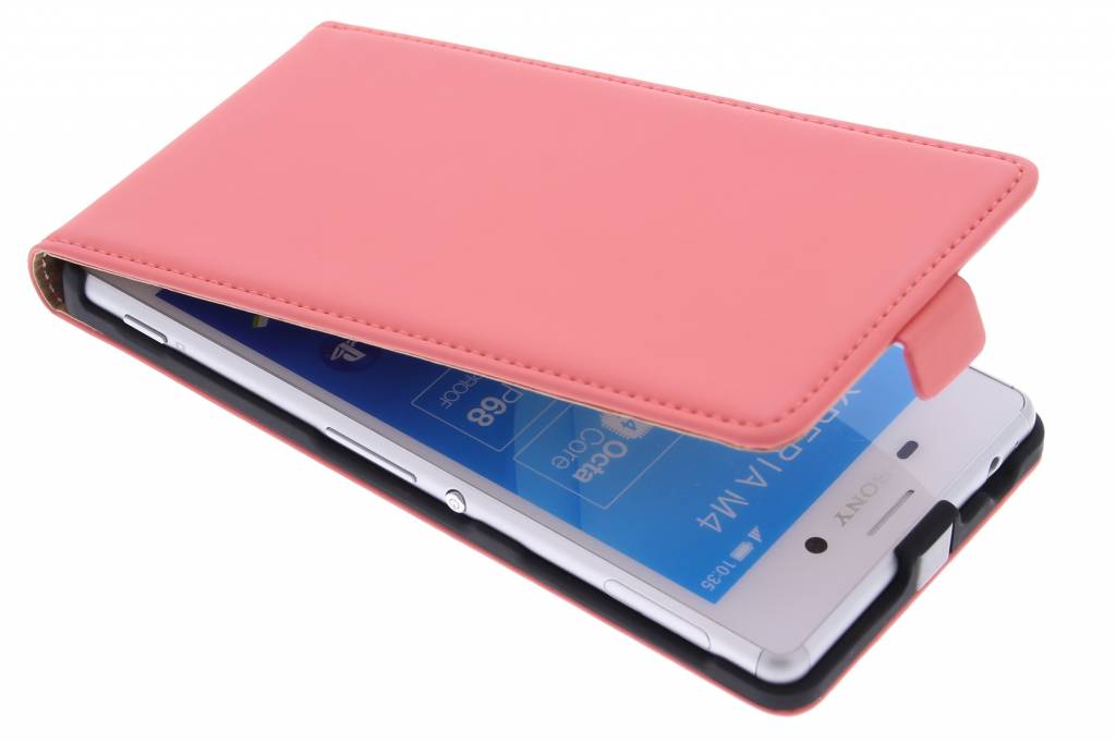 Image of Mobiparts Premium Flip Case Sony Xperia M4 Aqua Peach Pink