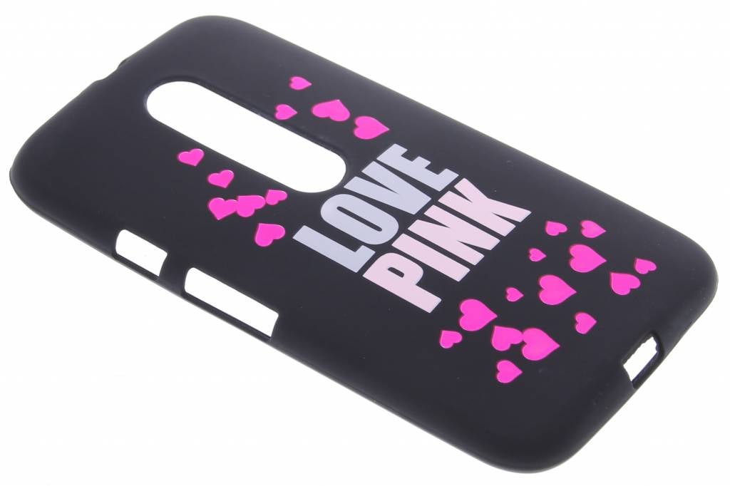 Image of I love pink glow in the dark TPU case voor de Motorola Moto G 3rd Gen 2015