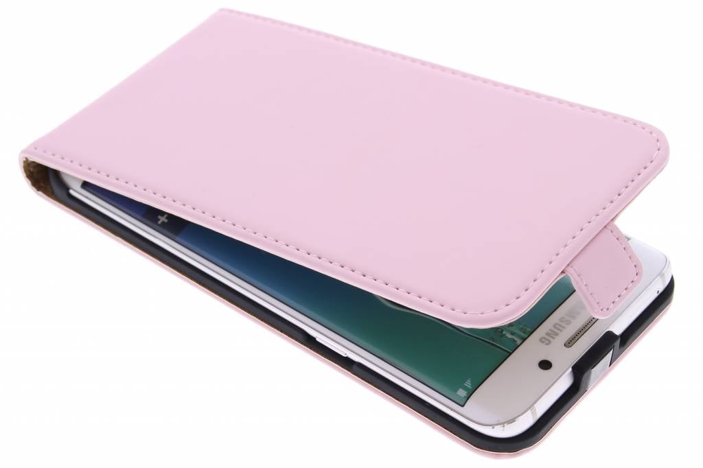 Image of Luxe Flipcase voor de Samsung Galaxy S6 Edge Plus - Poederroze