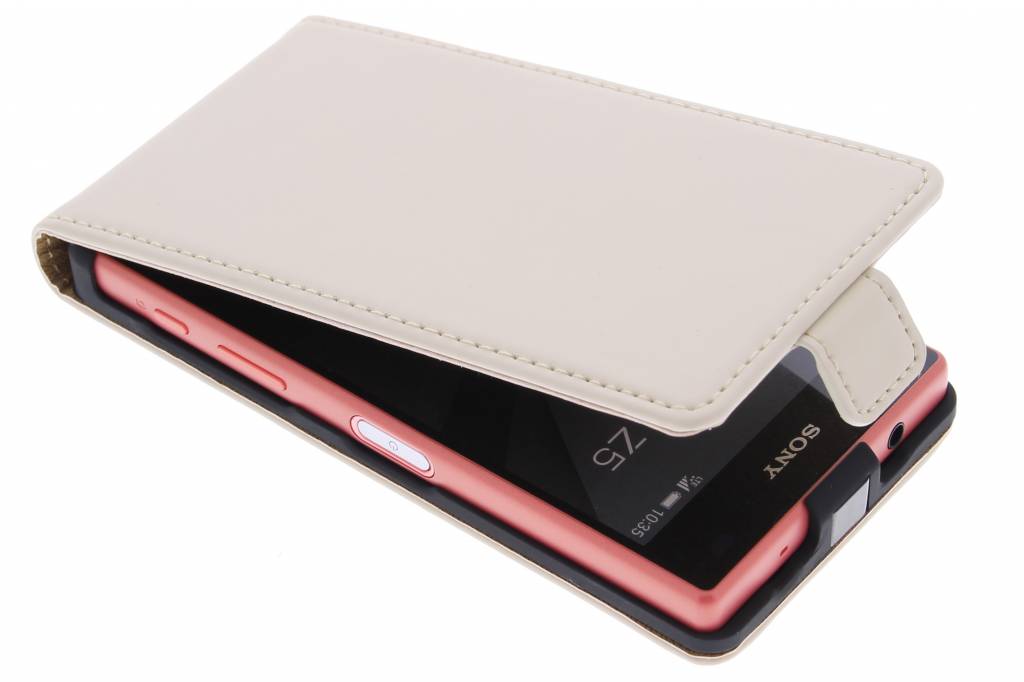 Image of Luxe Flipcase voor de Sony Xperia Z5 Compact - Gebroken Wit