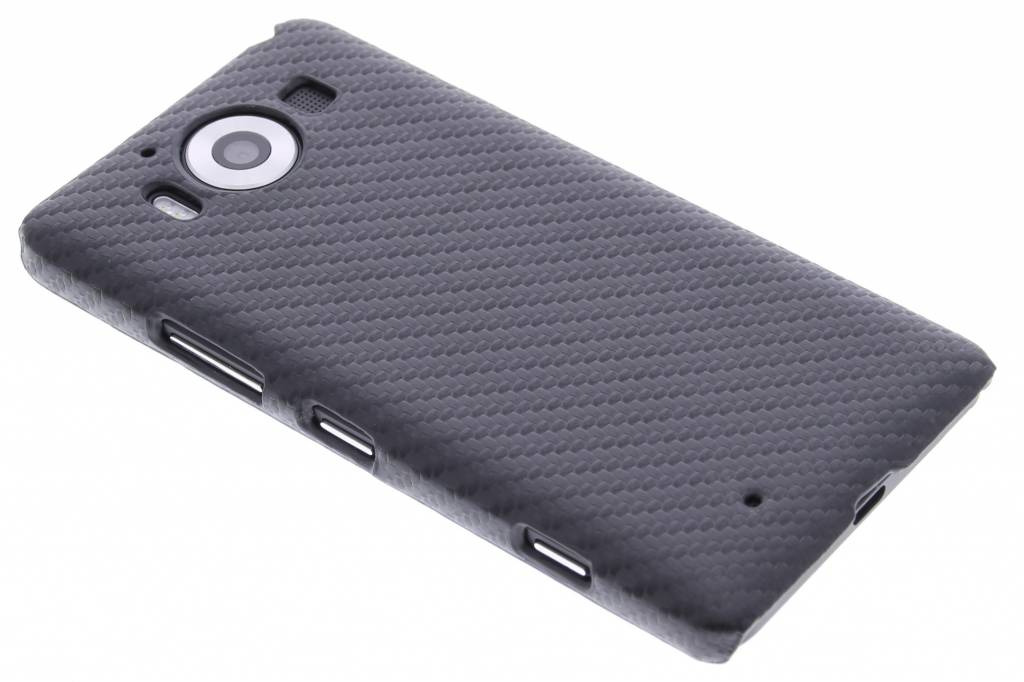 Image of Zwart carbon look hardcase hoesje voor de Microsoft Lumia 950