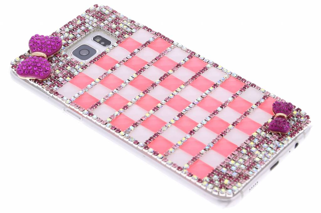 Image of Roze glazen strass hardcase hoesje voor de Samsung Galaxy S6 Edge