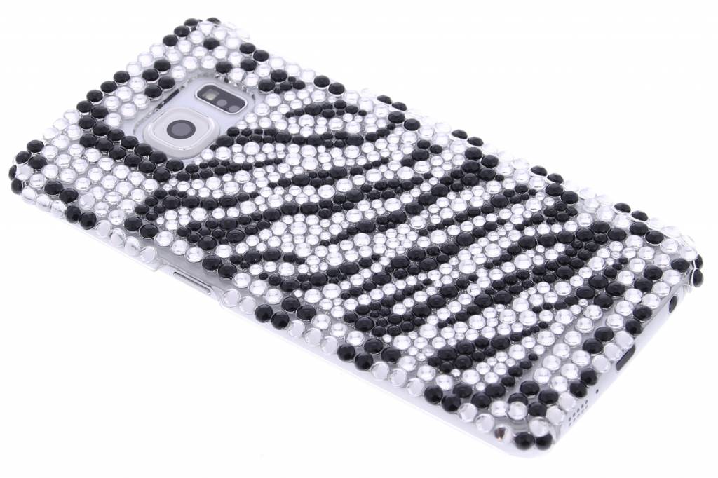 Image of Zwart / wit zebra blingbling hardcase hoesje voor de Samsung Galaxy S6 Edge