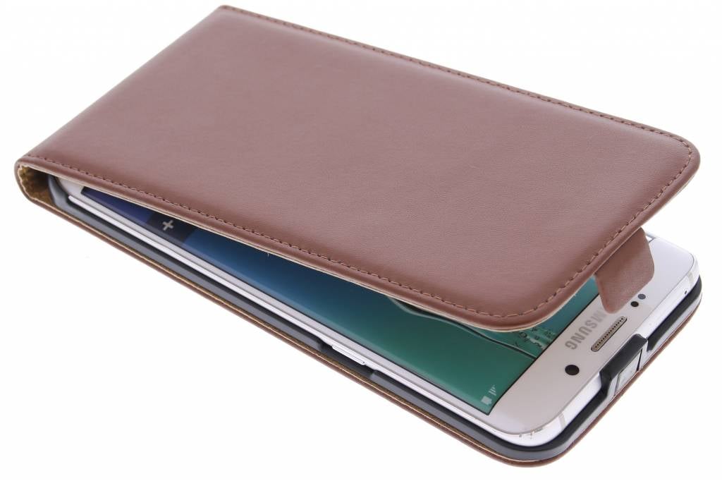 Image of Bruine luxe flipcase voor de Samsung Galaxy S6 Edge Plus