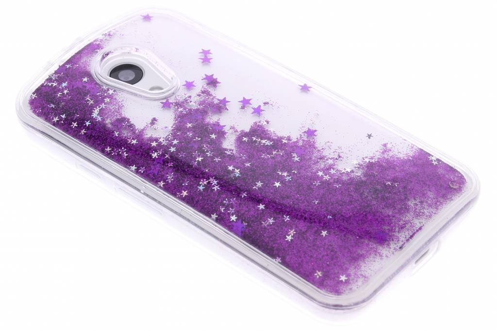 Image of Paars aqua glitter hardcase hoesje voor de Motorola Moto G 2nd Gen 2014