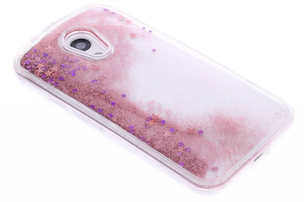 Image of Roze aqua glitter hardcase hoesje voor de Motorola Moto G 2nd Gen 2014