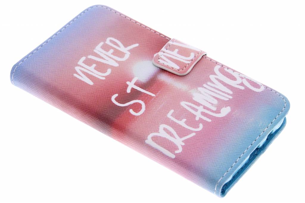 Image of Never stop dreaming design TPU booktype hoes voor de Samsung Galaxy J5