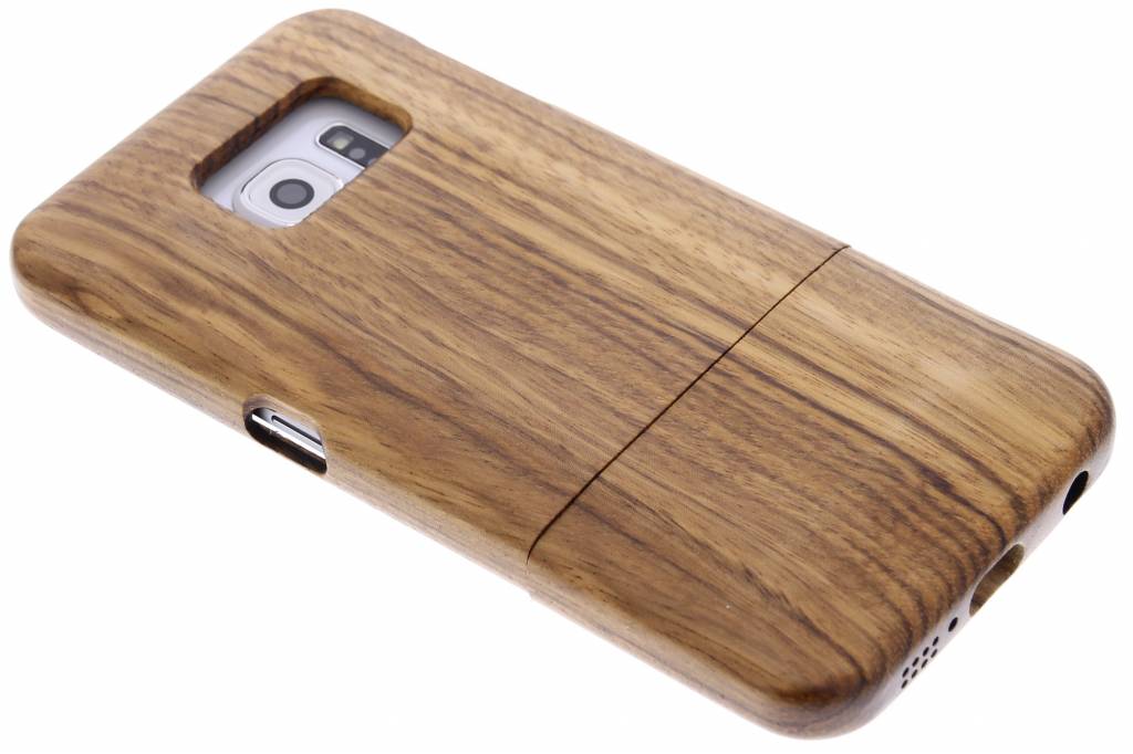 Image of Bruin echt houten hardcase hoesje voor de Samsung Galaxy S6 Edge