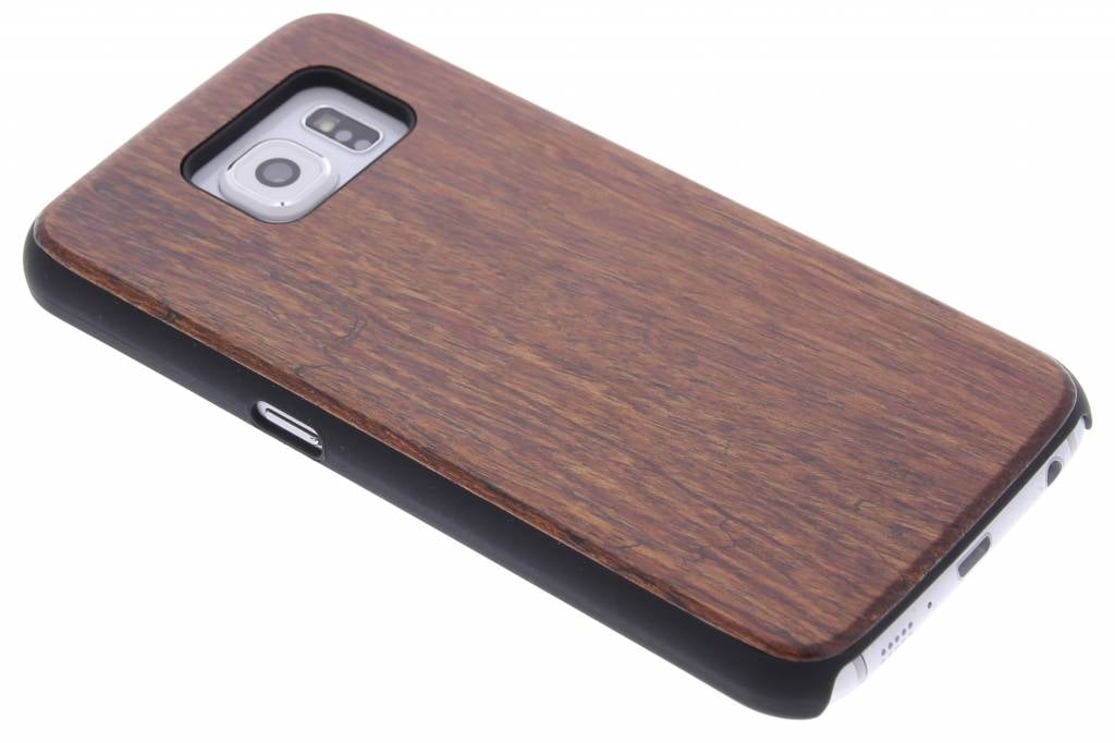 Image of Donkerbruin echt houten design hardcase hoesje voor de Samsung Galaxy S6