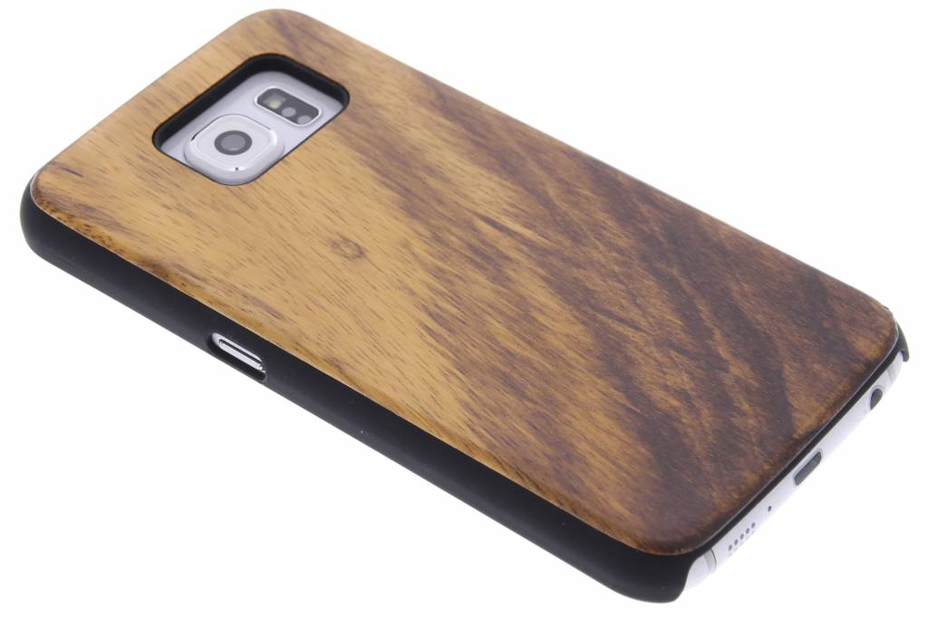 Image of Bruin echt houten design hardcase hoesje voor de Samsung Galaxy S6