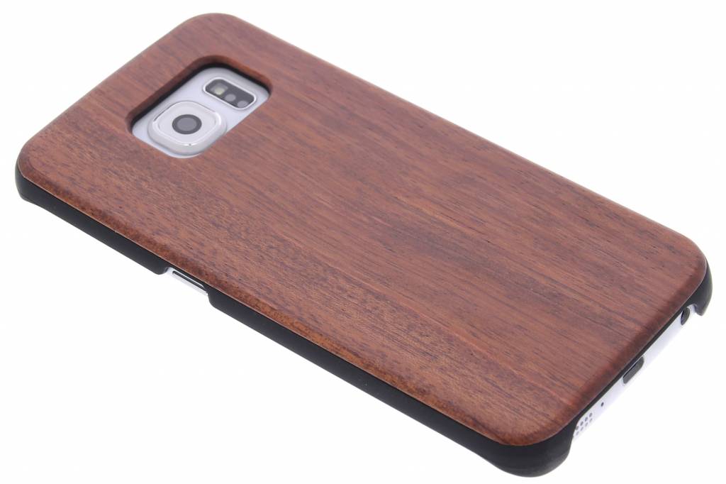 Image of Donkerbruin echt hout design hardcase hoesje voor de Samsung Galaxy S6 Edge