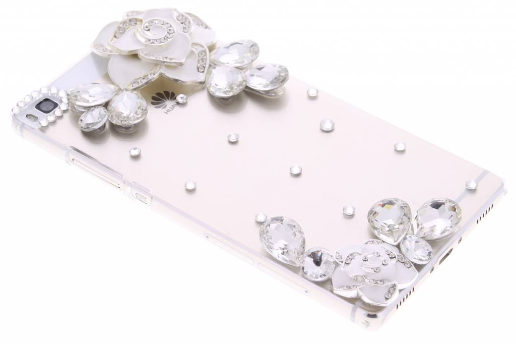 Image of Wit transparante strass hardcase hoesje voor de Huawei P8