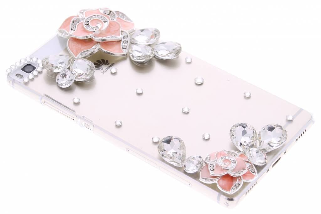 Image of Zalmroze transparante strass hardcase hoesje voor de Huawei P8