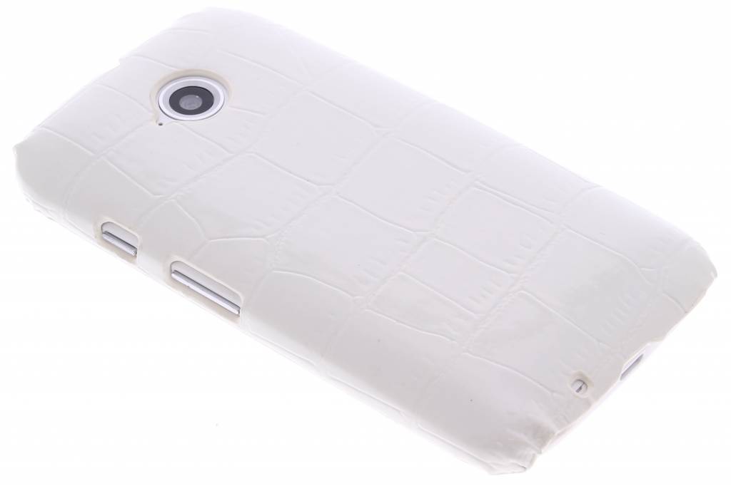 Image of Wit krokodil design hardcase hoesje voor de Motorola Moto E 2015