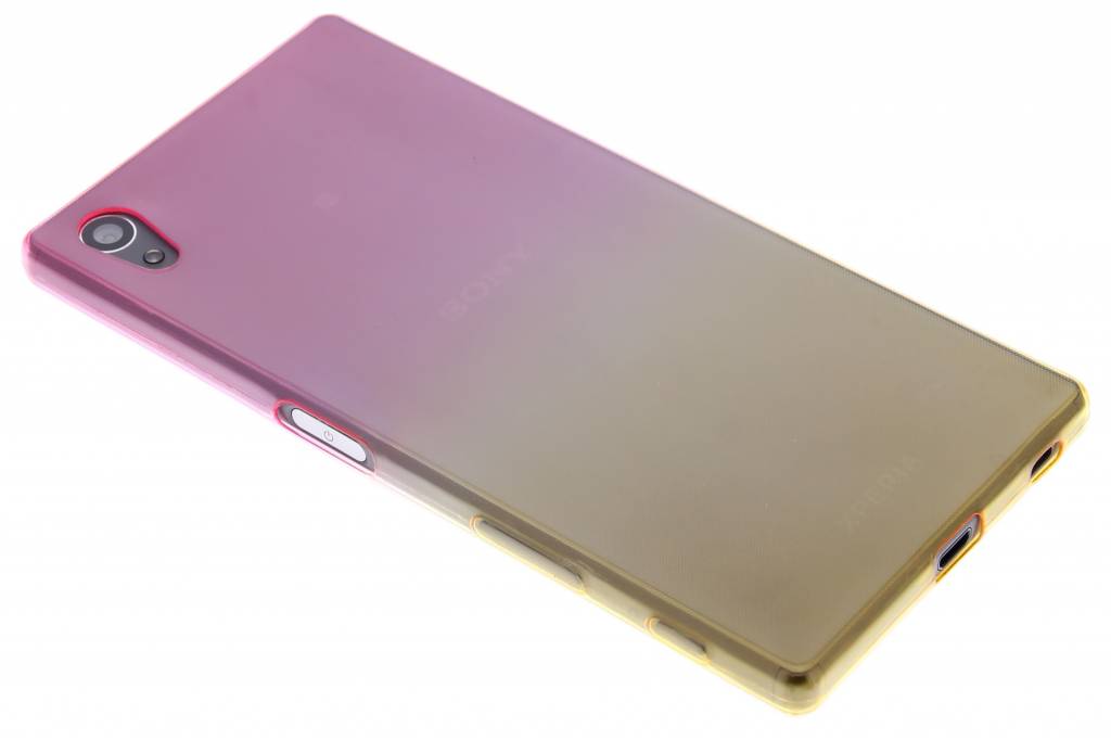 Image of Roze/geel tweekleurig TPU siliconen hoesje voor de Sony Xperia Z5