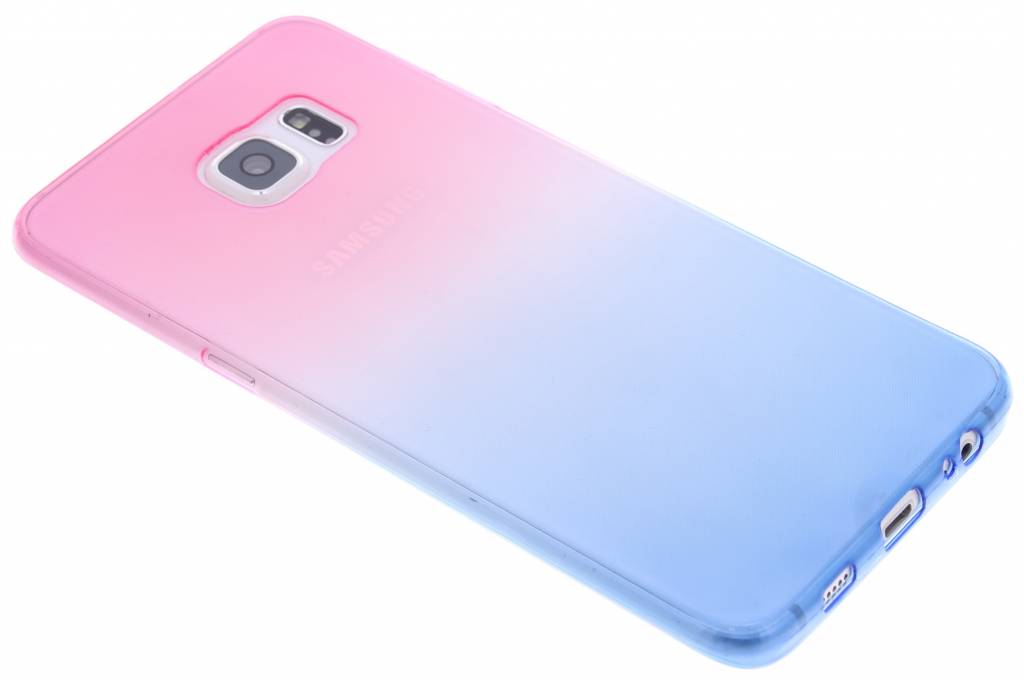 Image of Roze/blauw tweekleurig TPU siliconen hoesje voor de Samsung Galaxy S6 Edge Plus