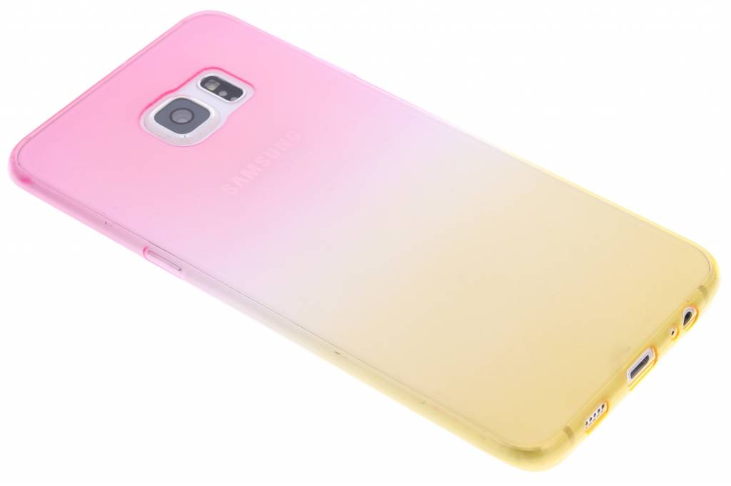 Image of Roze/geel tweekleurig TPU siliconen hoesje voor de Samsung Galaxy S6 Edge Plus