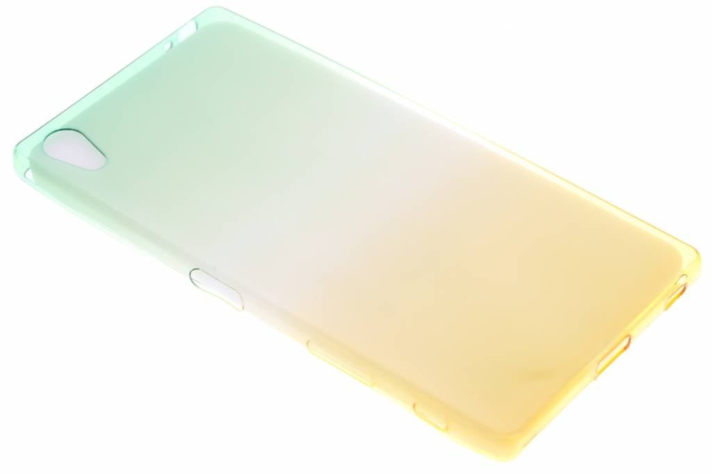 Image of Groen/geel tweekleurig TPU siliconen hoesje voor de Sony Xperia Z5 Premium