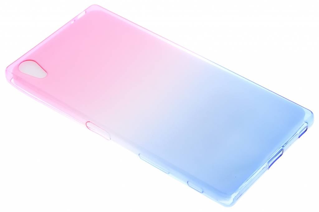 Image of Roze/blauw tweekleurig TPU siliconen hoesje voor de Sony Xperia Z5 Premium