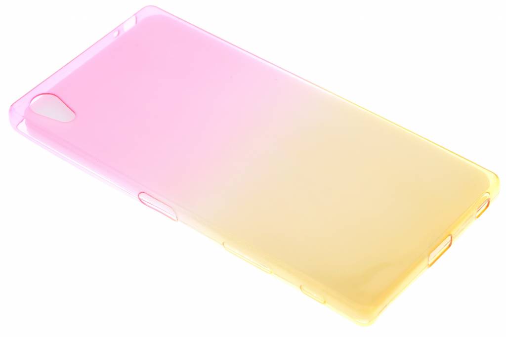 Image of Roze/geel tweekleurig TPU siliconen hoesje voor de Sony Xperia Z5 Premium