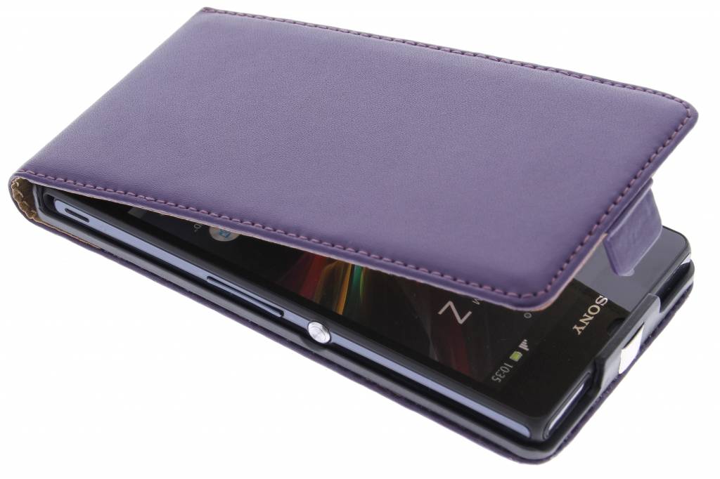 Image of Paarse luxe flipcase voor de Sony Xperia Z