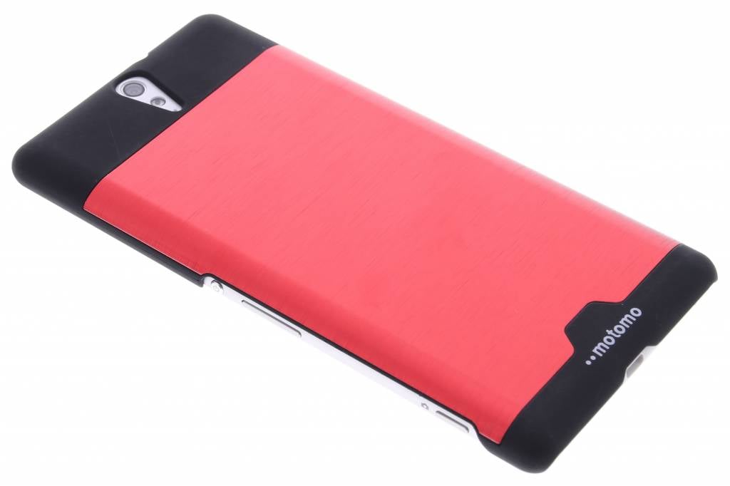 Image of Rood brushed aluminium hardcase hoesje voor de Sony Xperia C5 Ultra