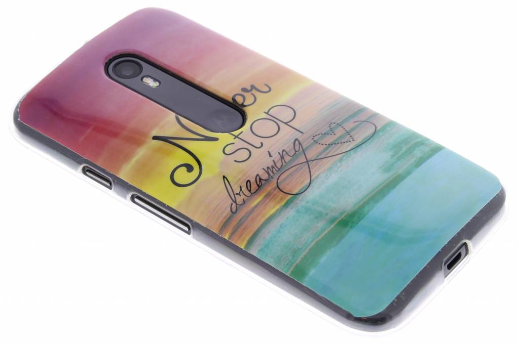 Image of Never stop dreaming design TPU siliconen hoesje voor de Motorola Moto G 3rd Gen 2015