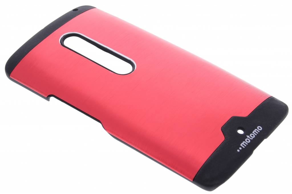 Image of Rood brushed aluminium hardcase hoesje voor de Motorola Moto X Play